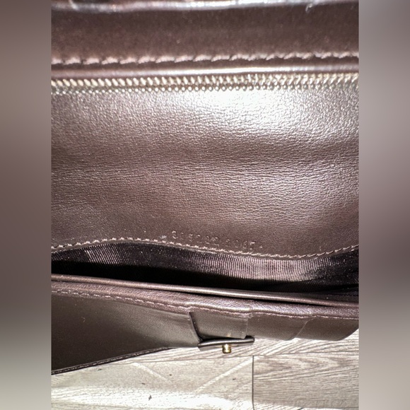 Authentic Gucci Dark Brown Embossed Leather Card Holder/wallet - Picture 7 of 11